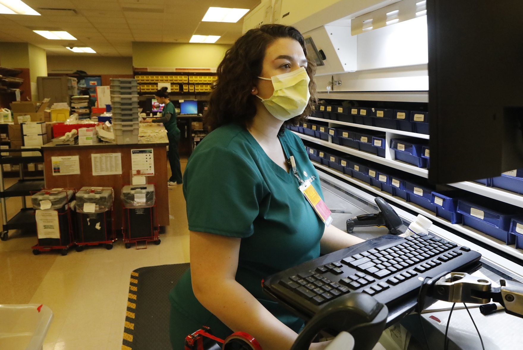 Hosptial workers wear masks to protect others and themselves